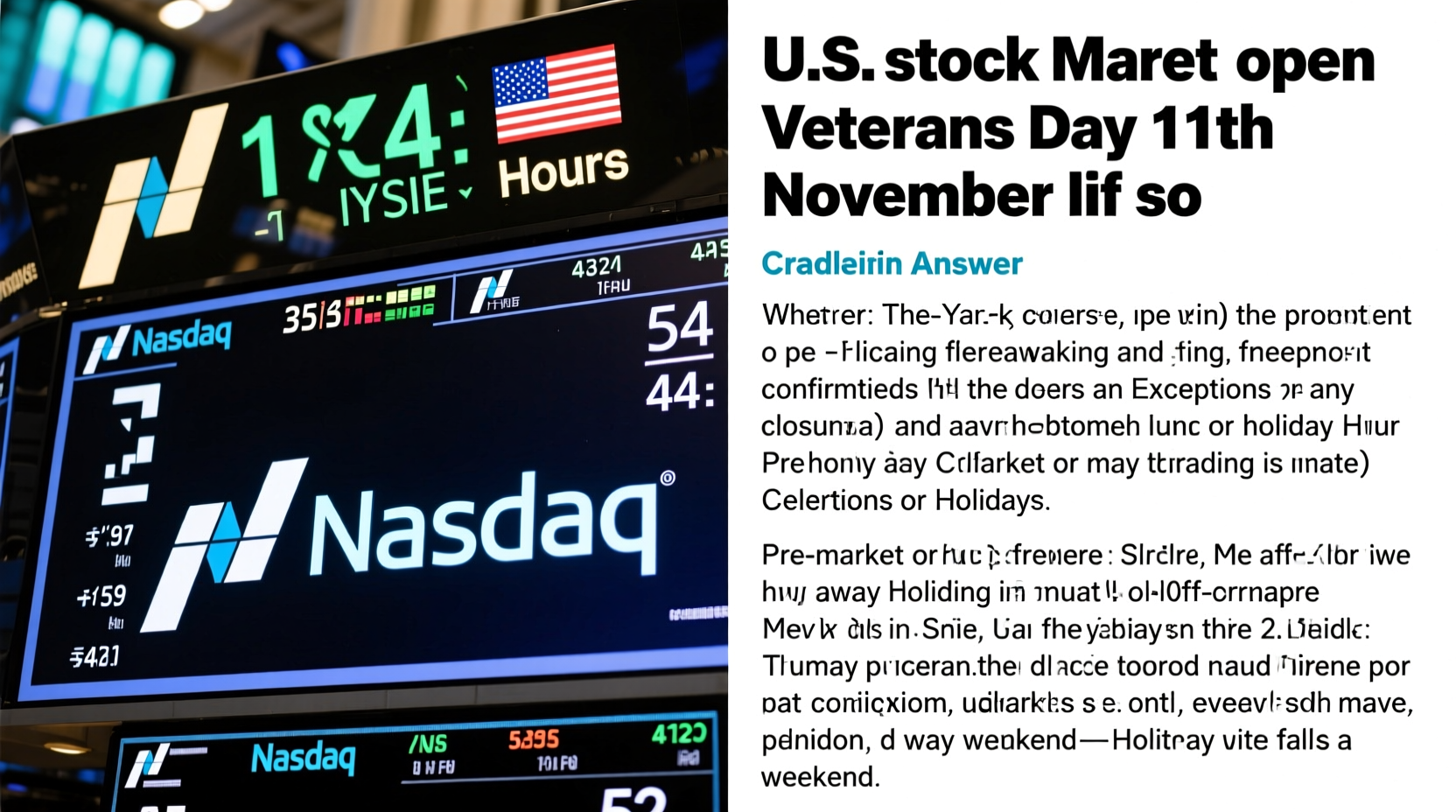 is the stock market open on veterans day november 11th