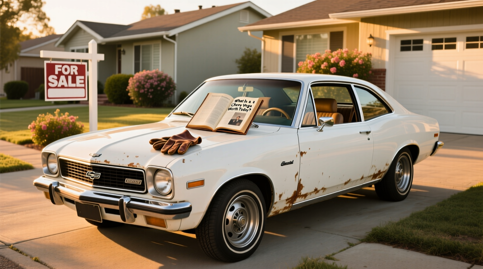 1971 Chevrolet Vega hatchback in silver on paved road