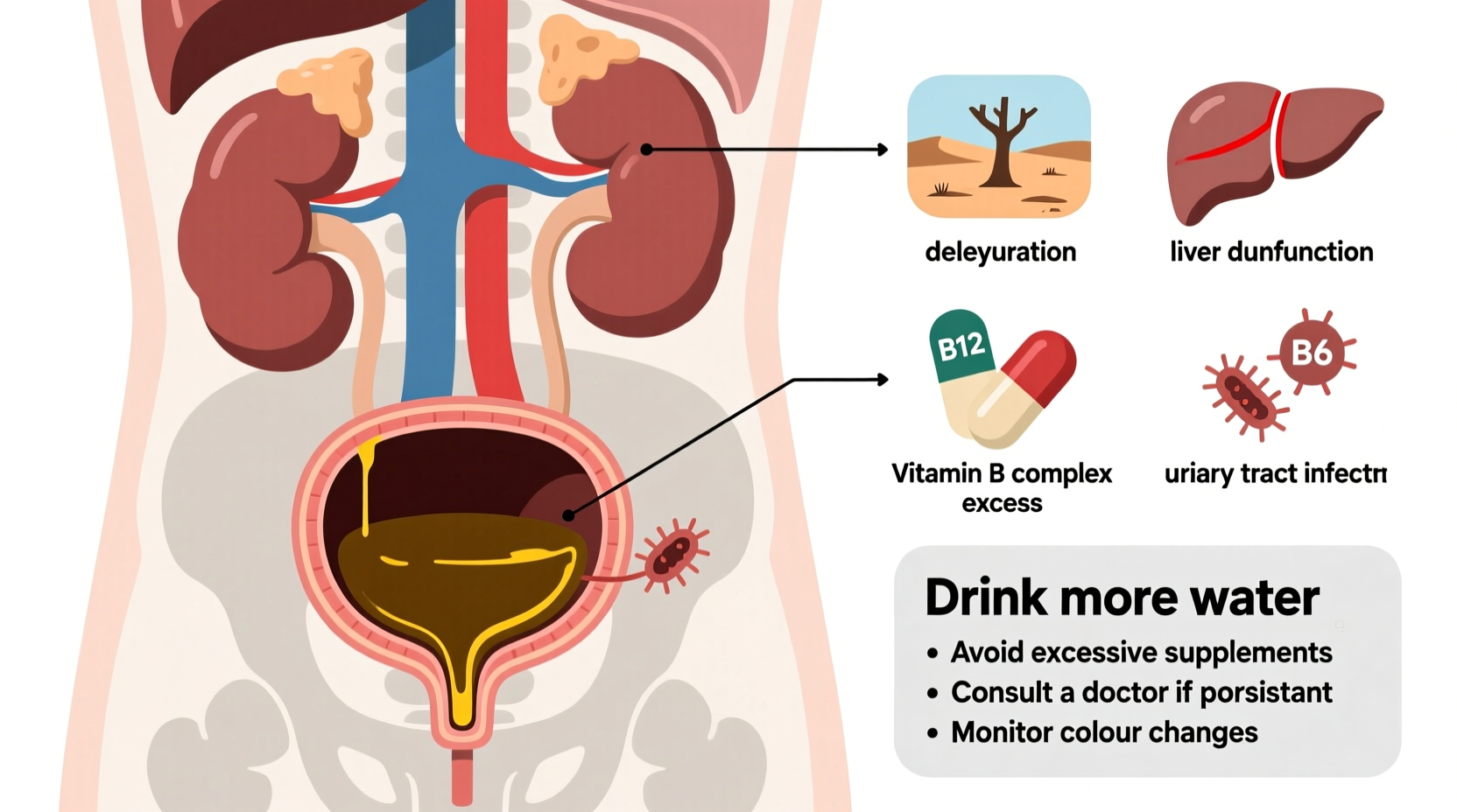 why is my urine dark yellow causes and what to do