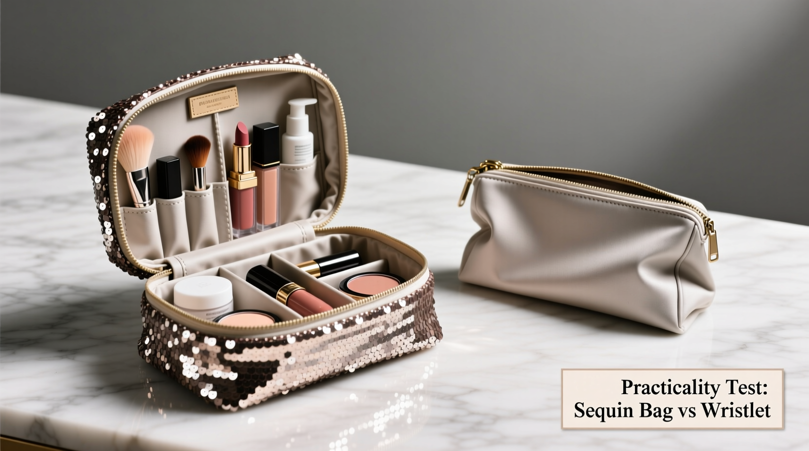 sequin makeup bag vs wristlet which one is actually more practical