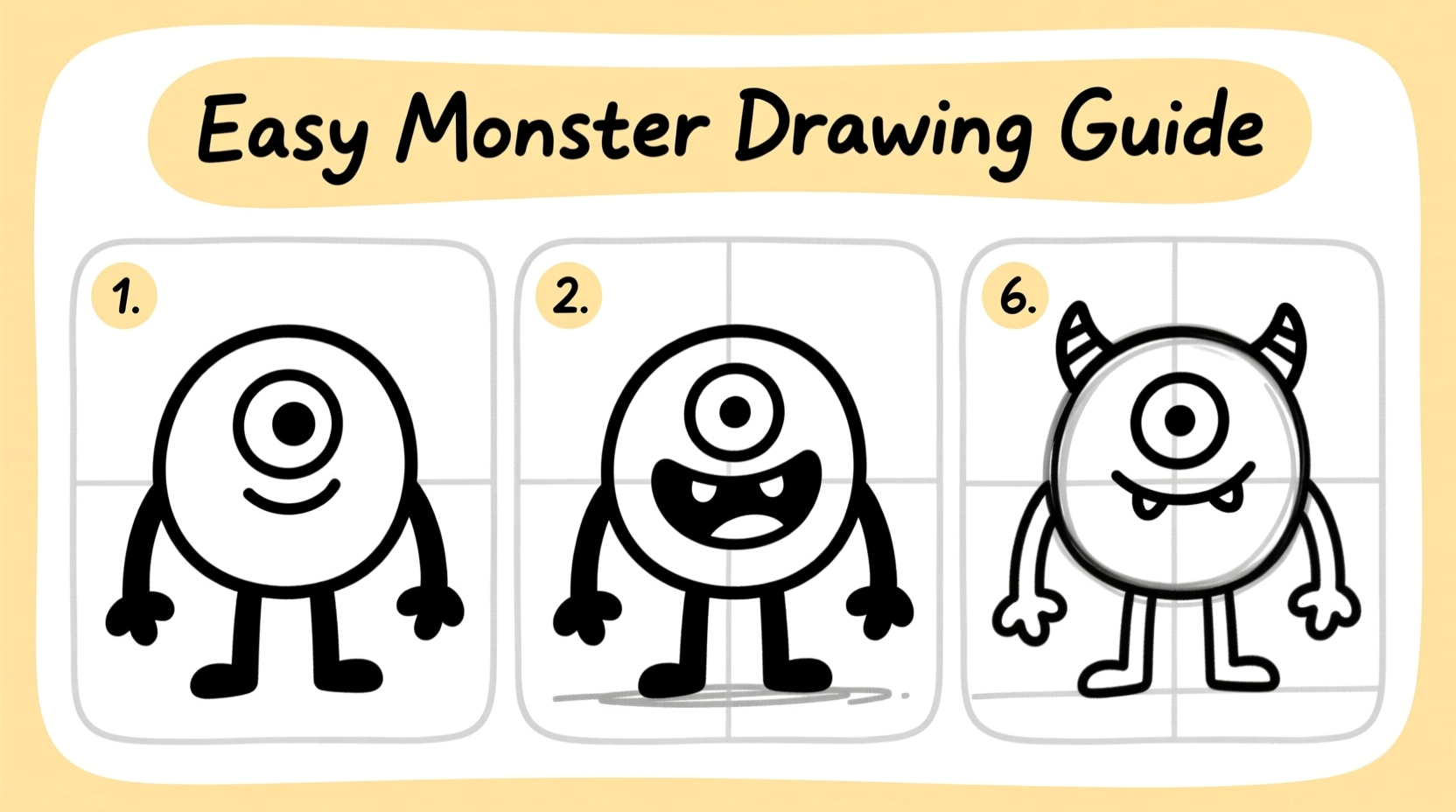 simple step by step guide to drawing easy monsters for beginners