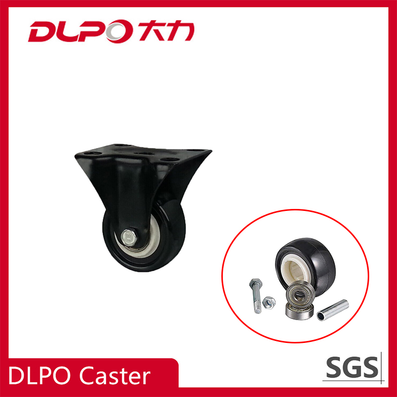 Dlpo 2 Inch Heavy Duty Universal Swivel Plate Caster PU No Noise Castor Markless Wheels with Double Bearing and Lock