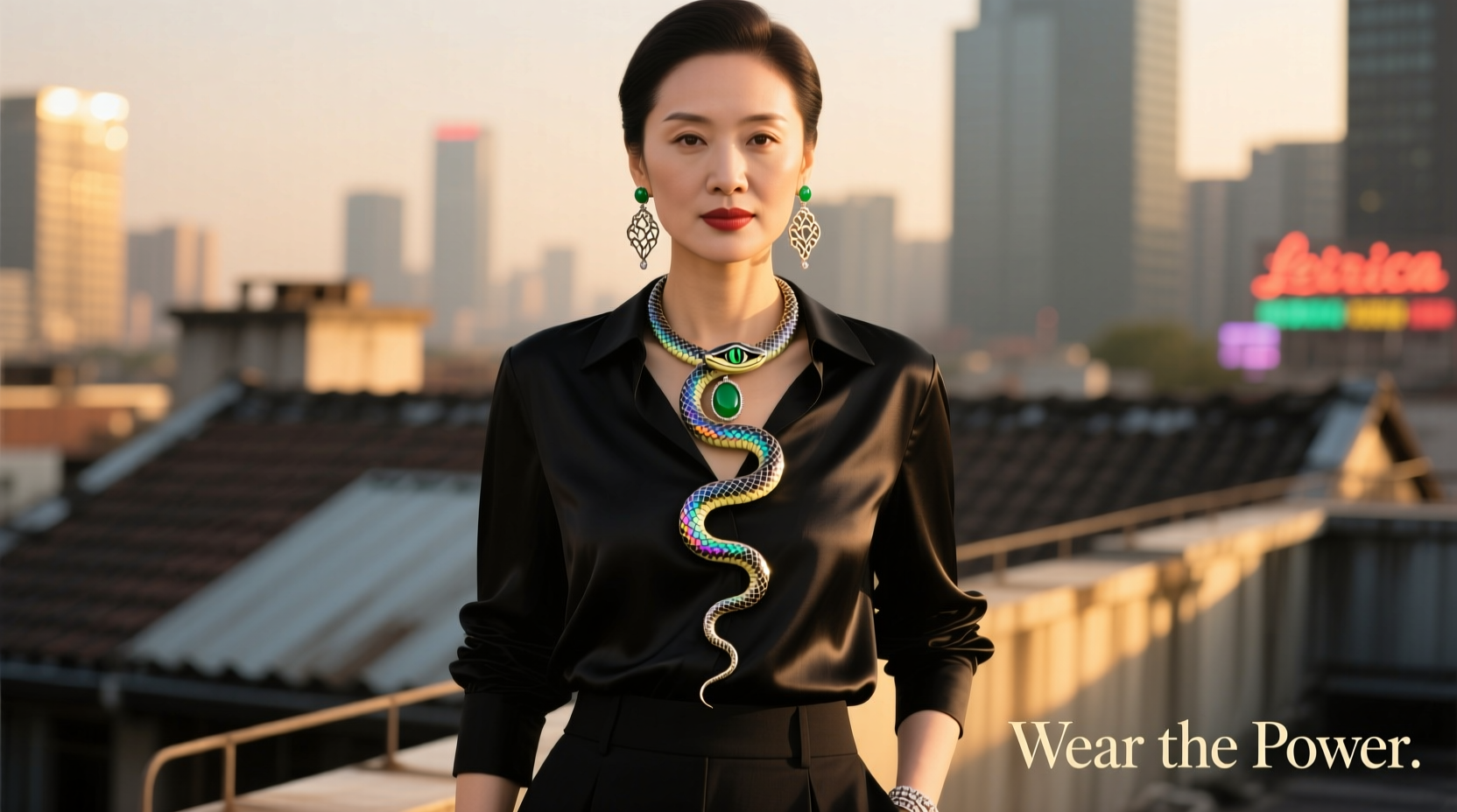 mastering the art of wearing a snake necklace and earrings set with confidence and style