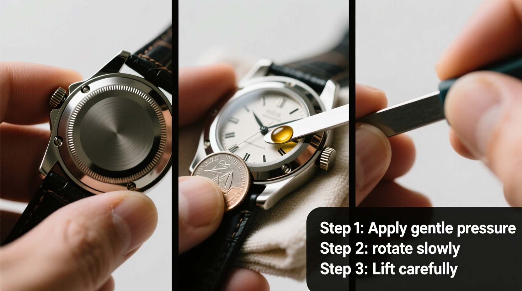 step by step guide to safely remove a watch back without specialized tools