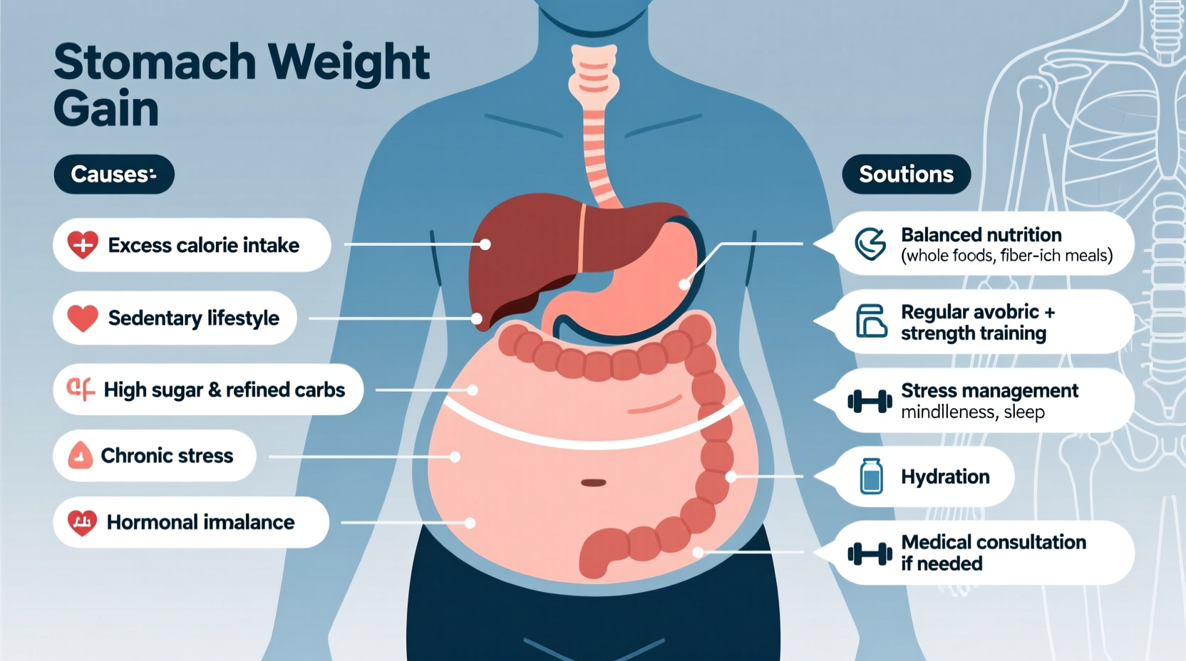stomach weight gain only causes and how to address it