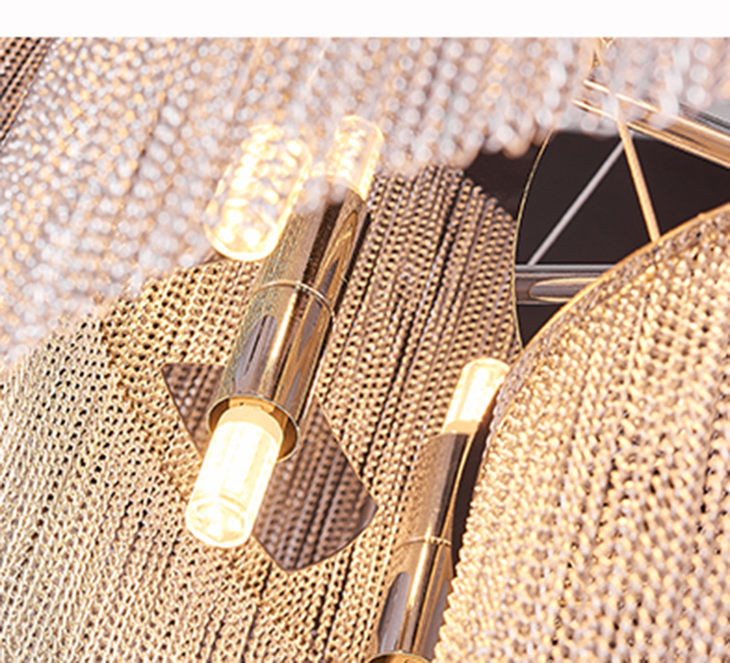 Post-Modern Light Aluminum Chain Tassels hotel Lobby moder Living Room Chandelier