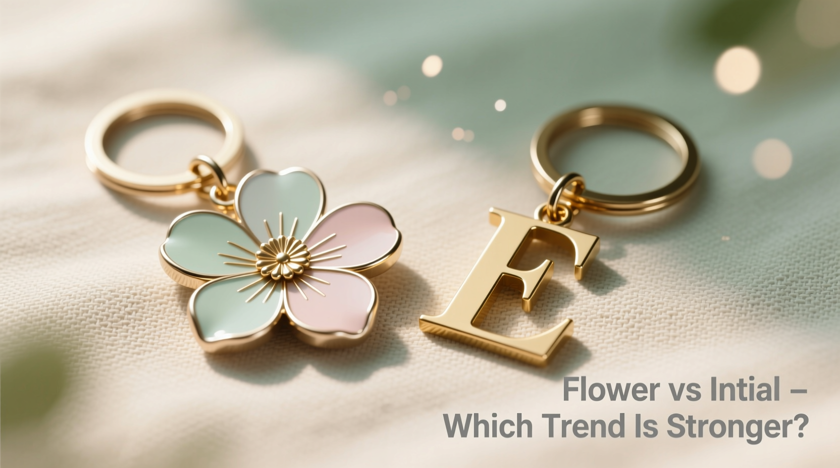 flower keychain vs initial keychain which aesthetic is trending harder right now