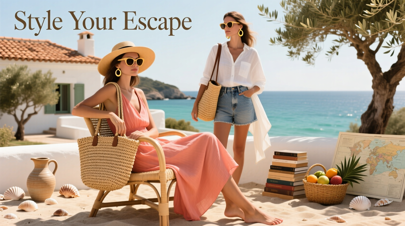 effortless vacation looks creative ways to style your straw beach bag