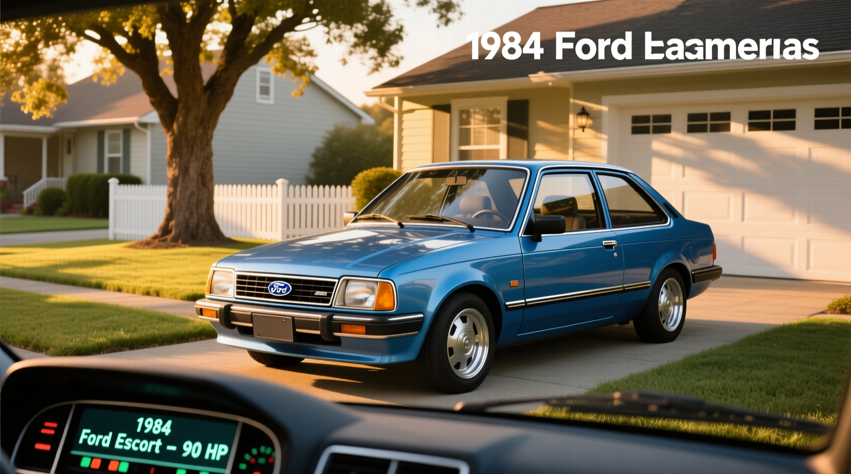 1984 Ford Escort hatchback for scale comparison with Dodge Colt
