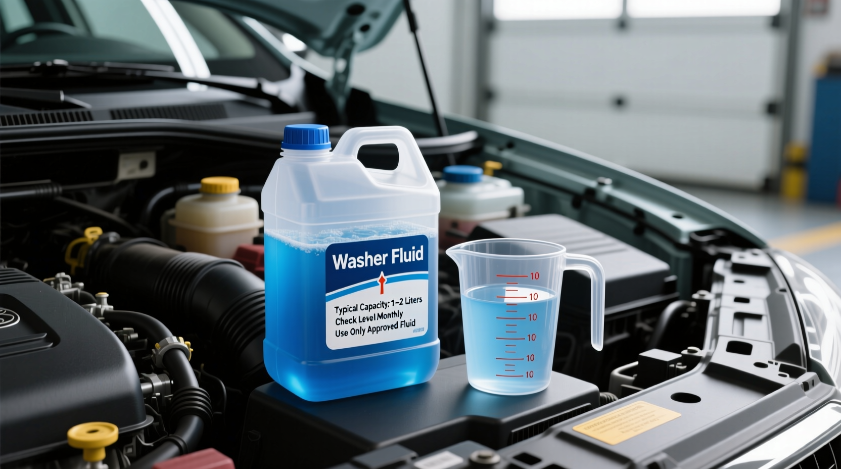 how much washer fluid does a car hold