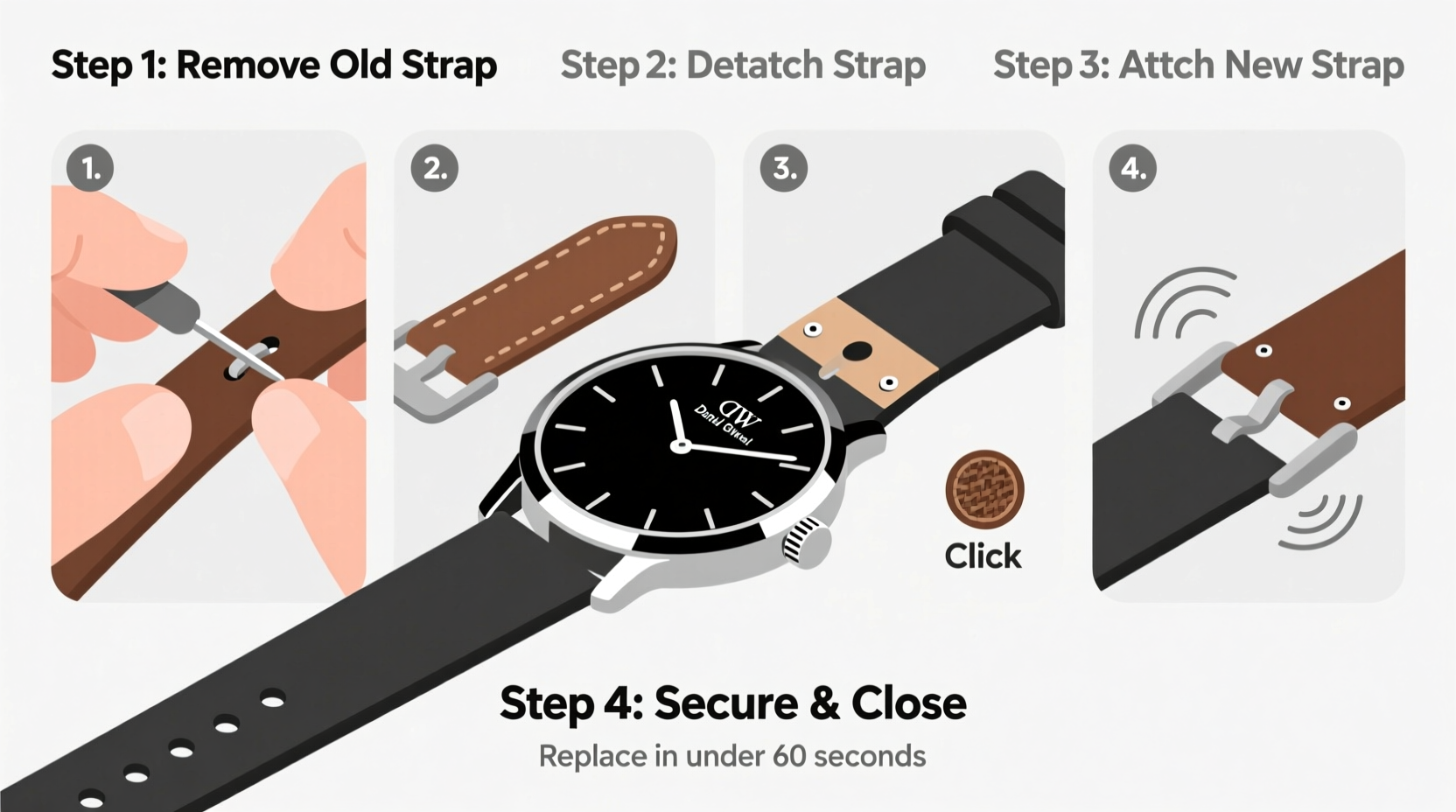 step by step guide to easily change the strap on your daniel wellington watch
