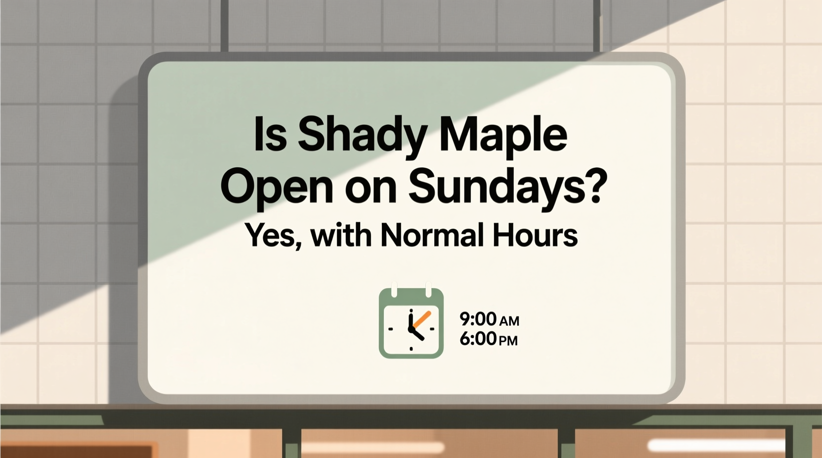 is shady maple open on sundays