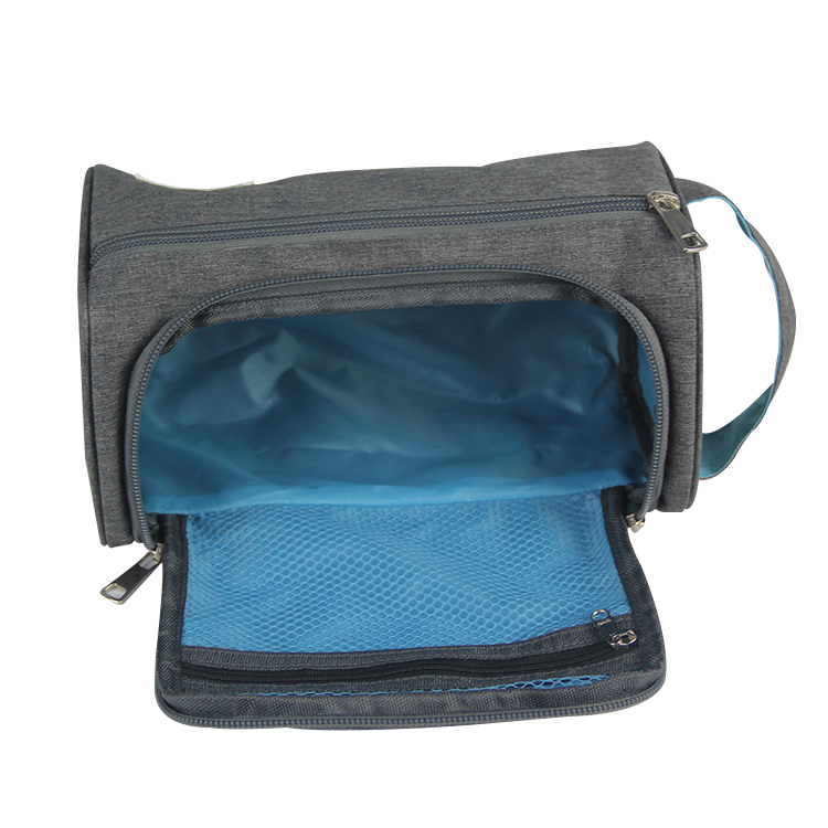 Bolsa de maquillaje cosmético de viaje con logotipo de marca personalizada rpet reciclado, artículos de tocador para mujeres y hombres