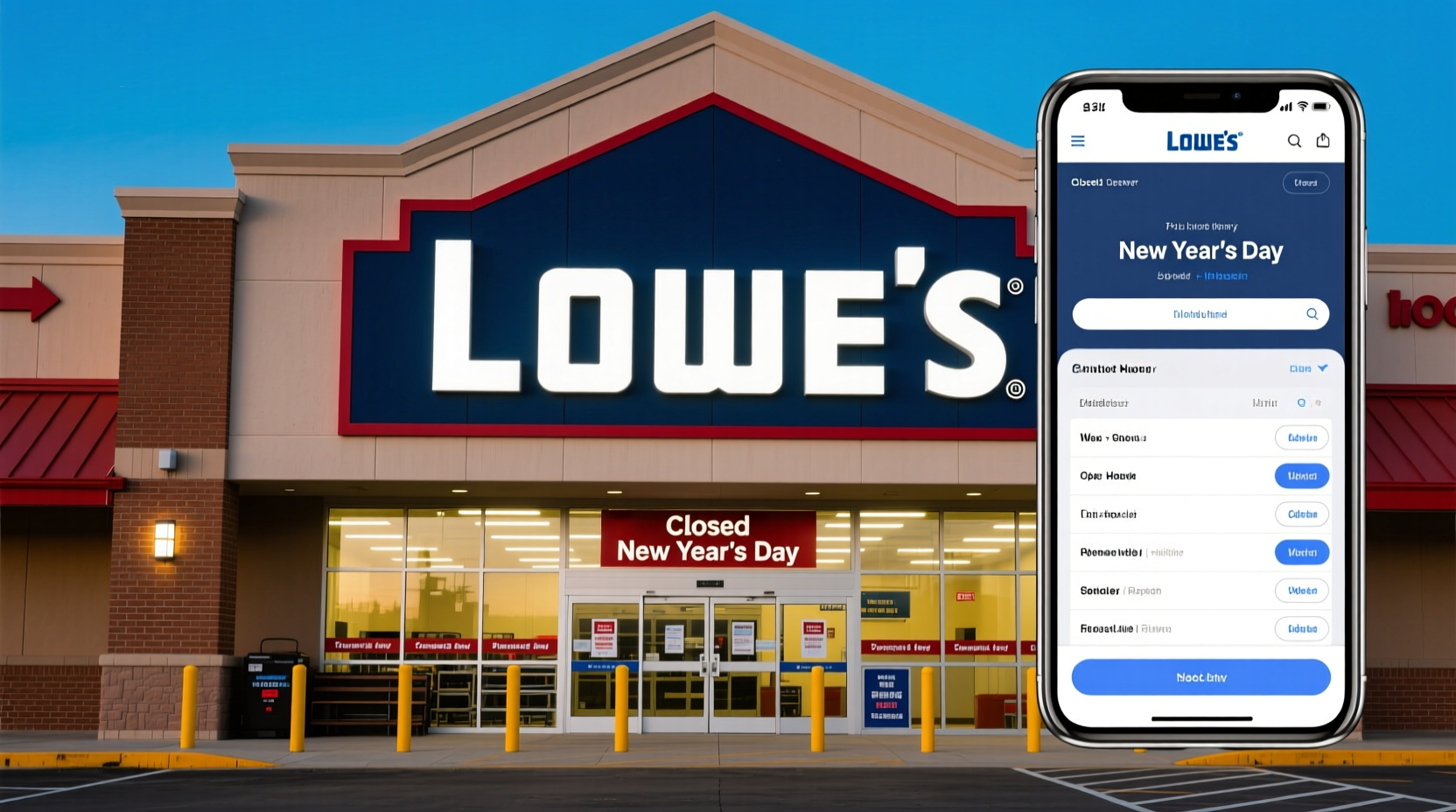are lowes stores open on new year day
