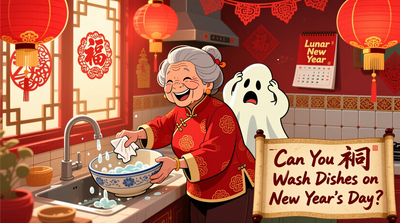 can you wash dishes on new year