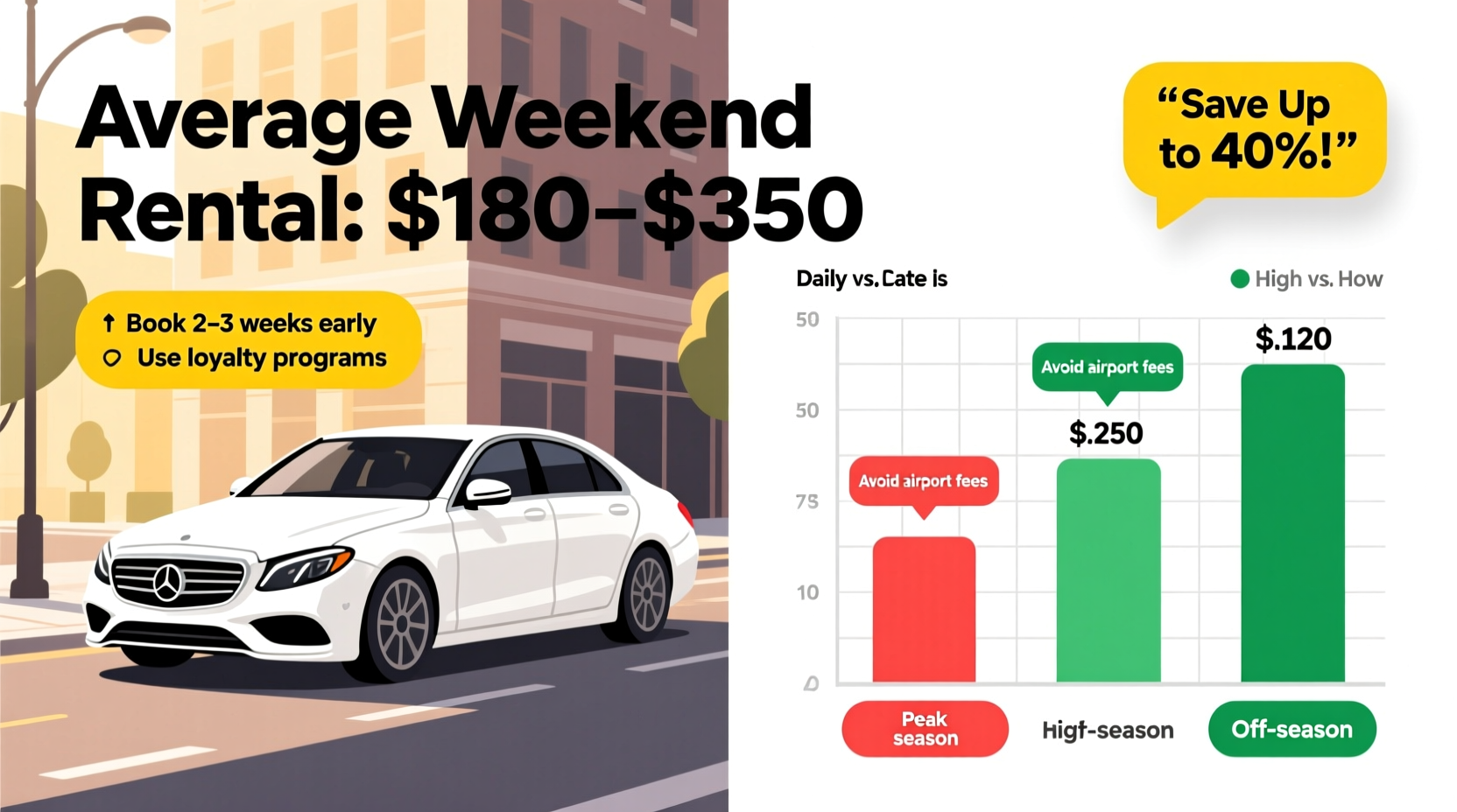 how much is a rental car for the weekend