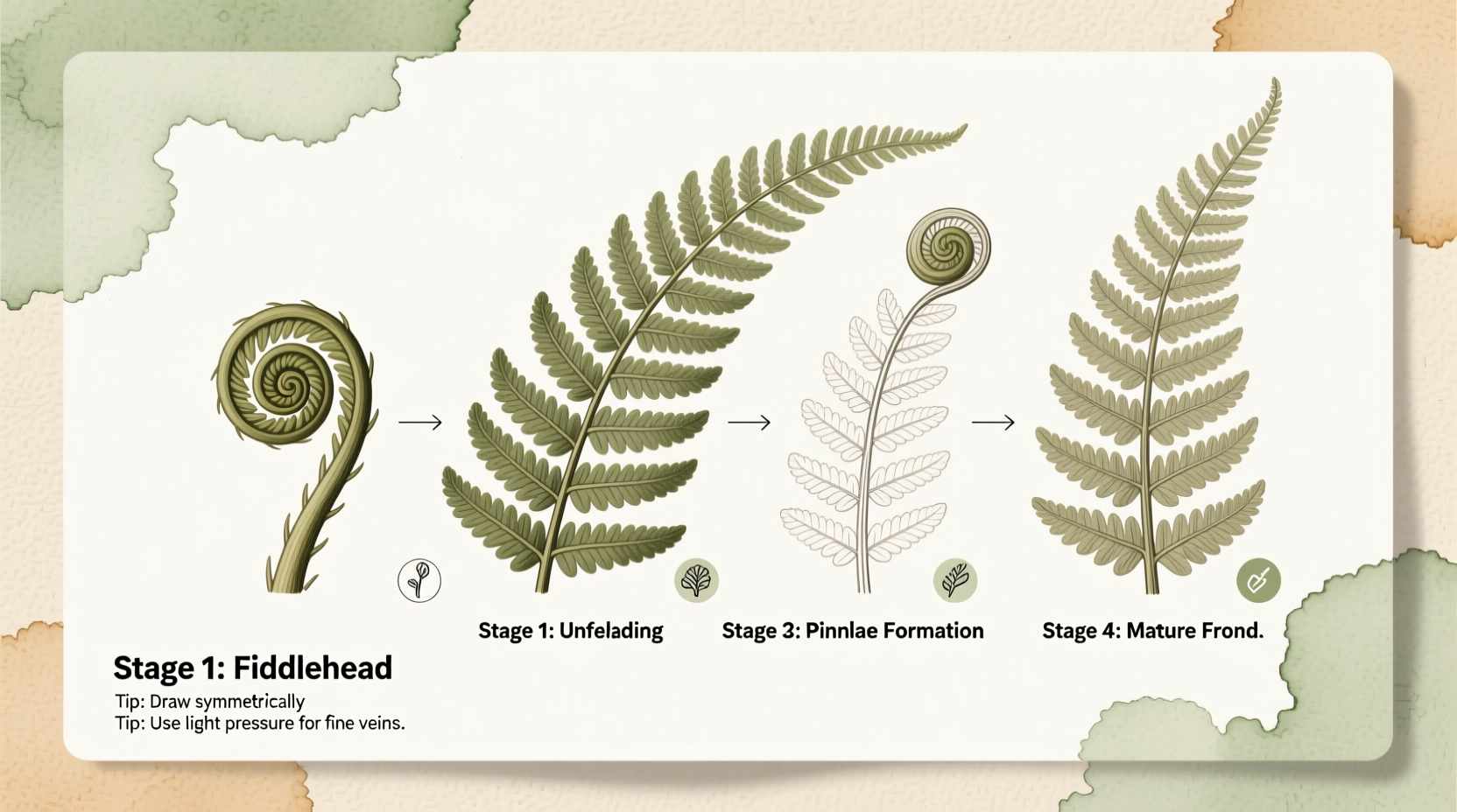 how to draw ferns
