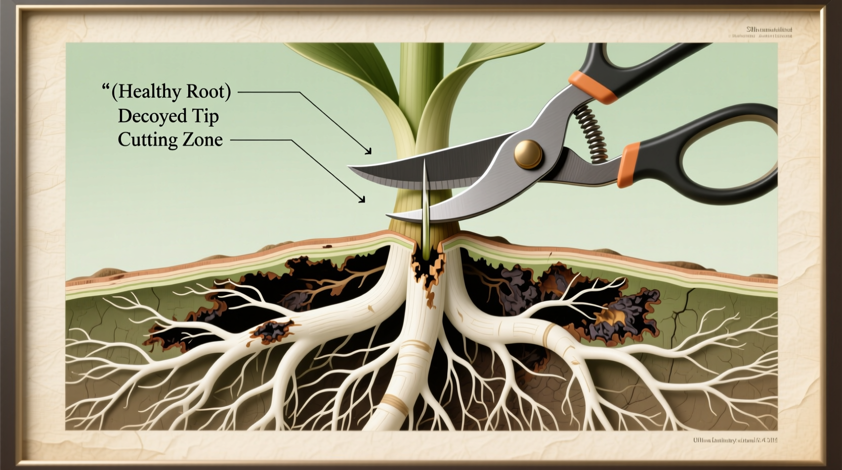 how to cut orchid roots