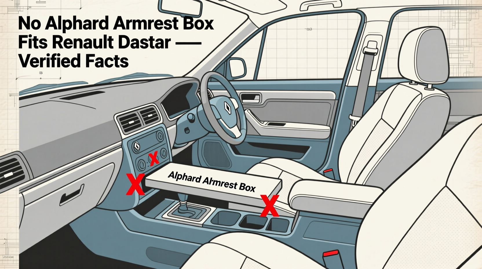 alphard armrest box renault dastar fit