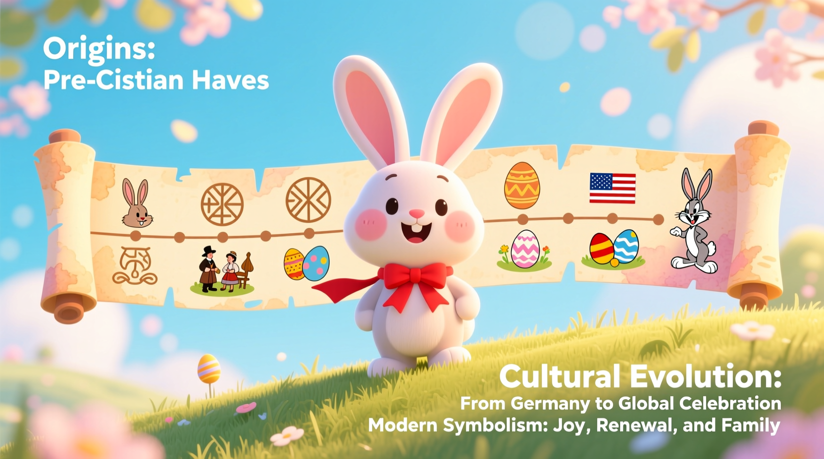 a cartoon easter bunny
