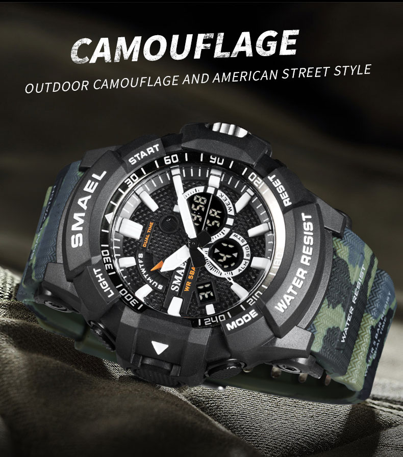 SMAEL 1809MC Factory direct japanese diamond multi-function fashion electronic watch waterproof Men Digital Watch