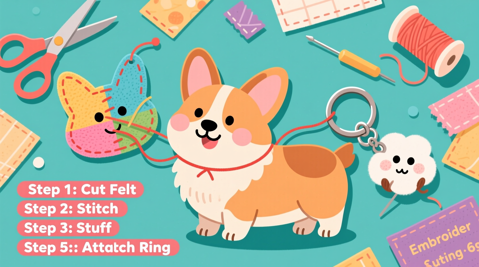 creative steps to craft your own adorable diy corgi keychain at home