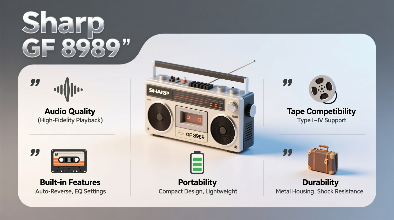 tape recorder sharp gf 8989