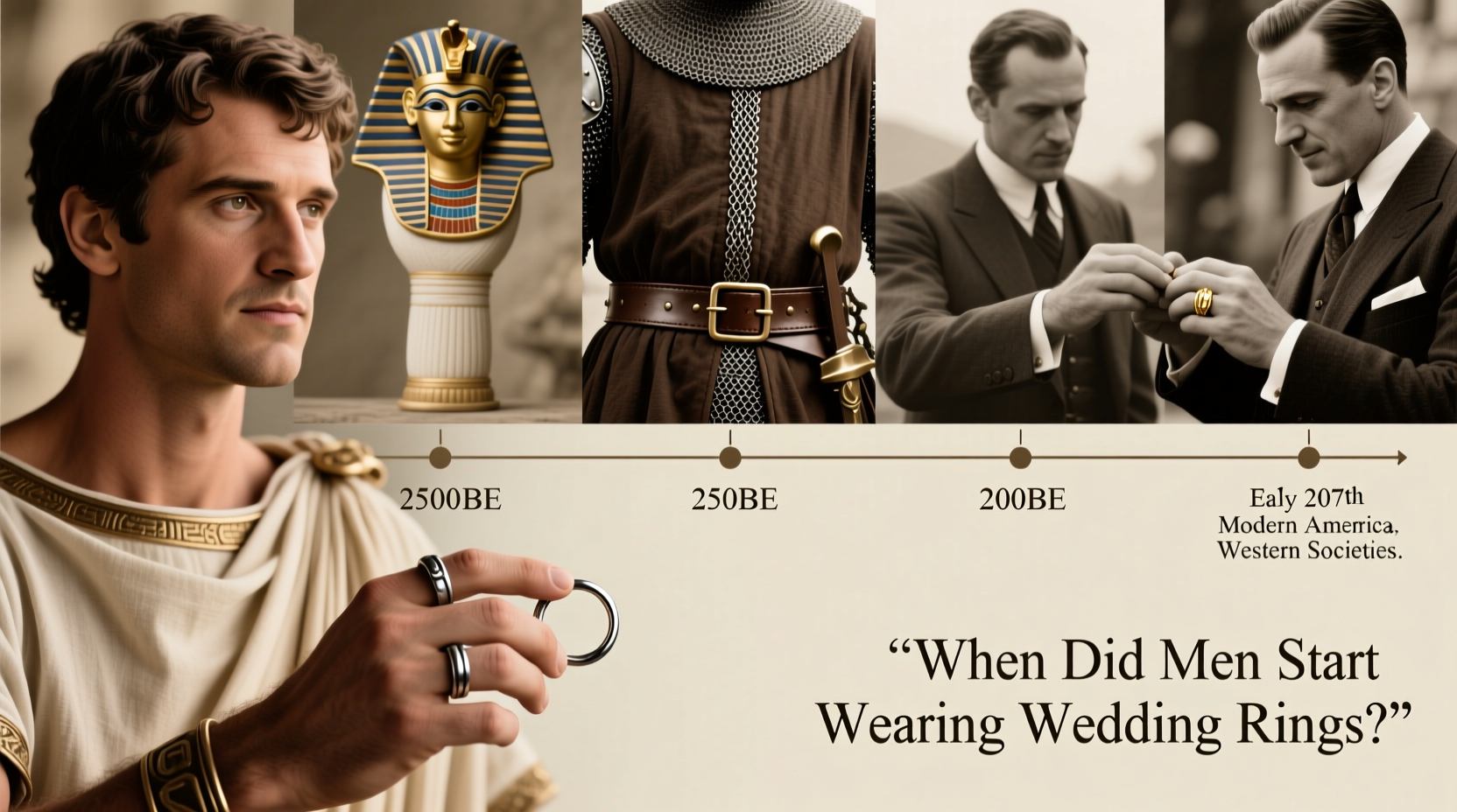 when did men start wearing wedding rings