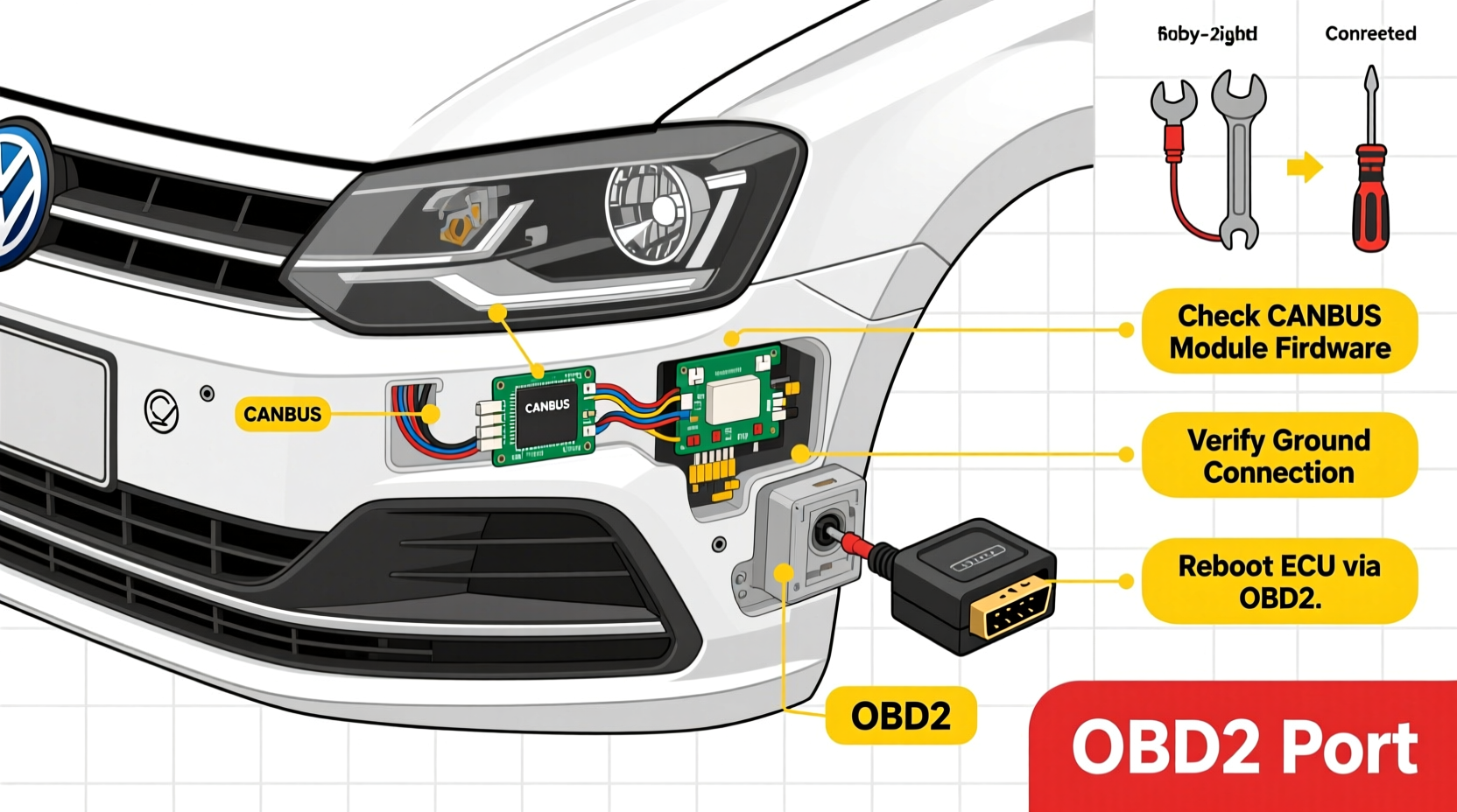 polo 6 canbus fog light error