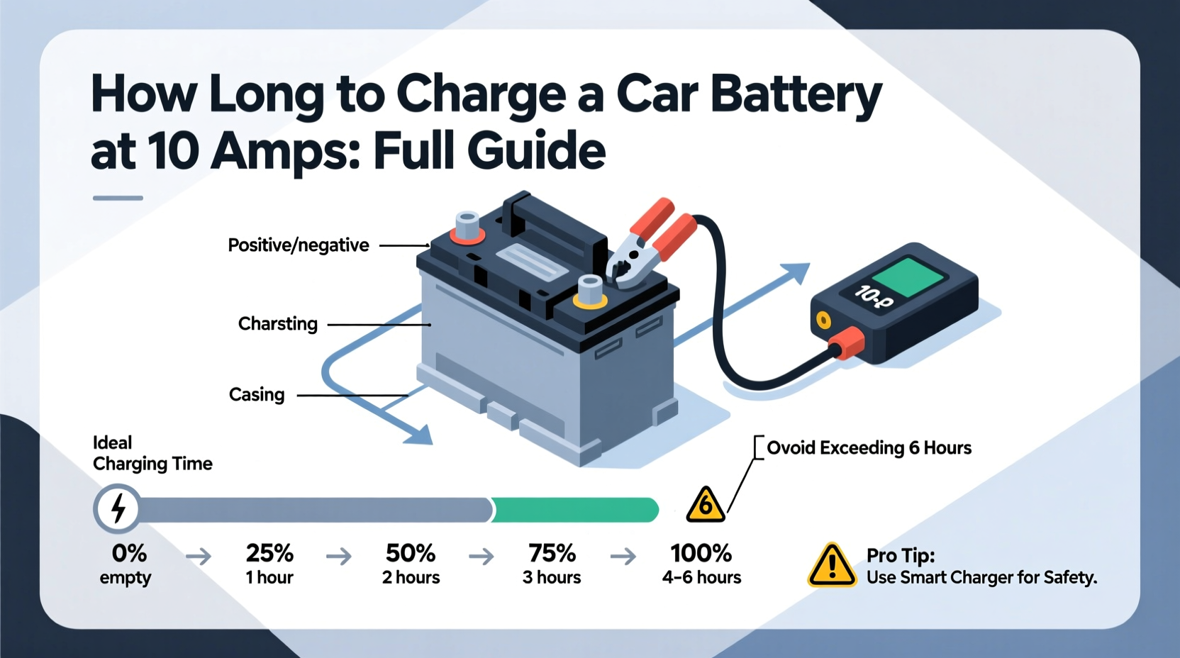 how long to charge a car battery at 10 amps