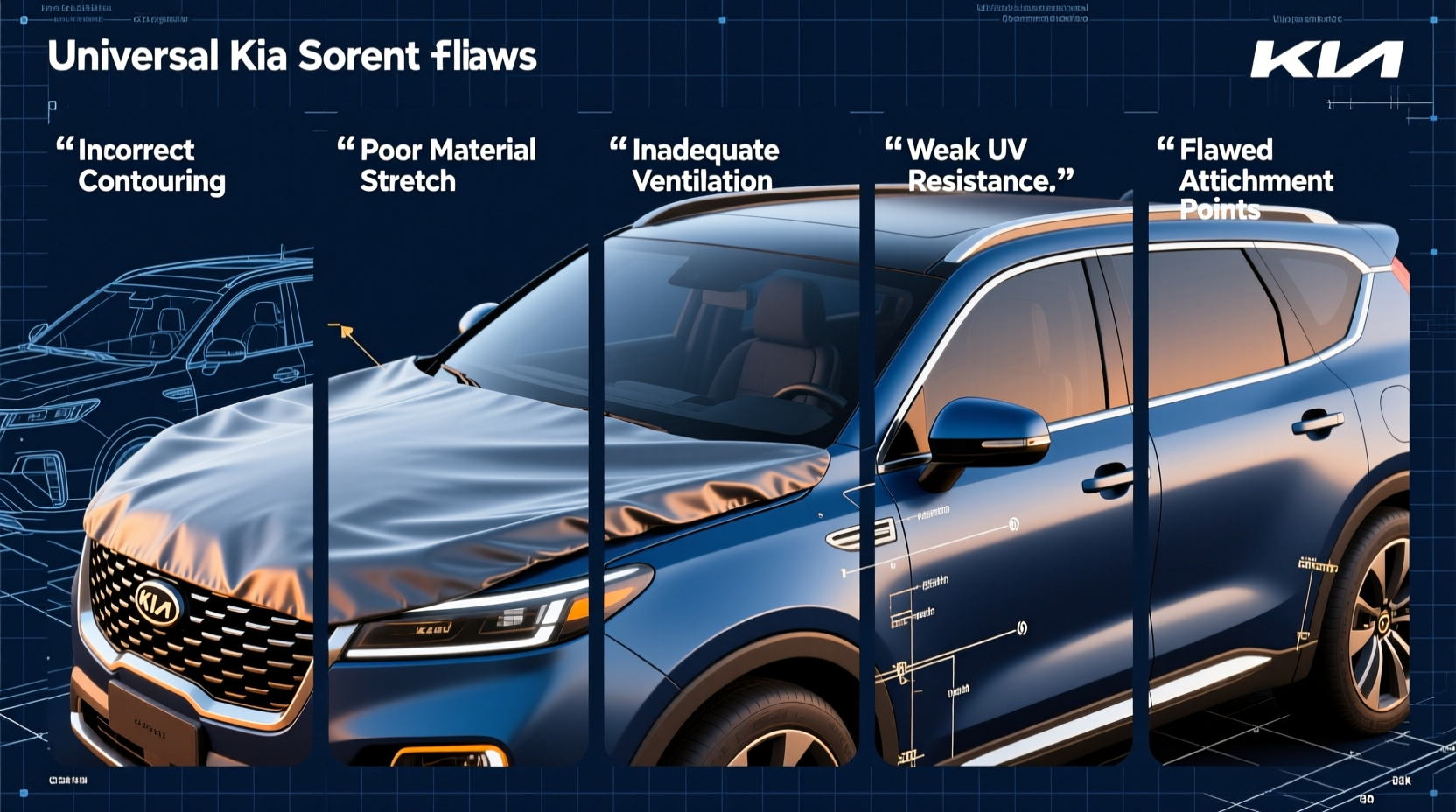why universal kia sorento covers fail