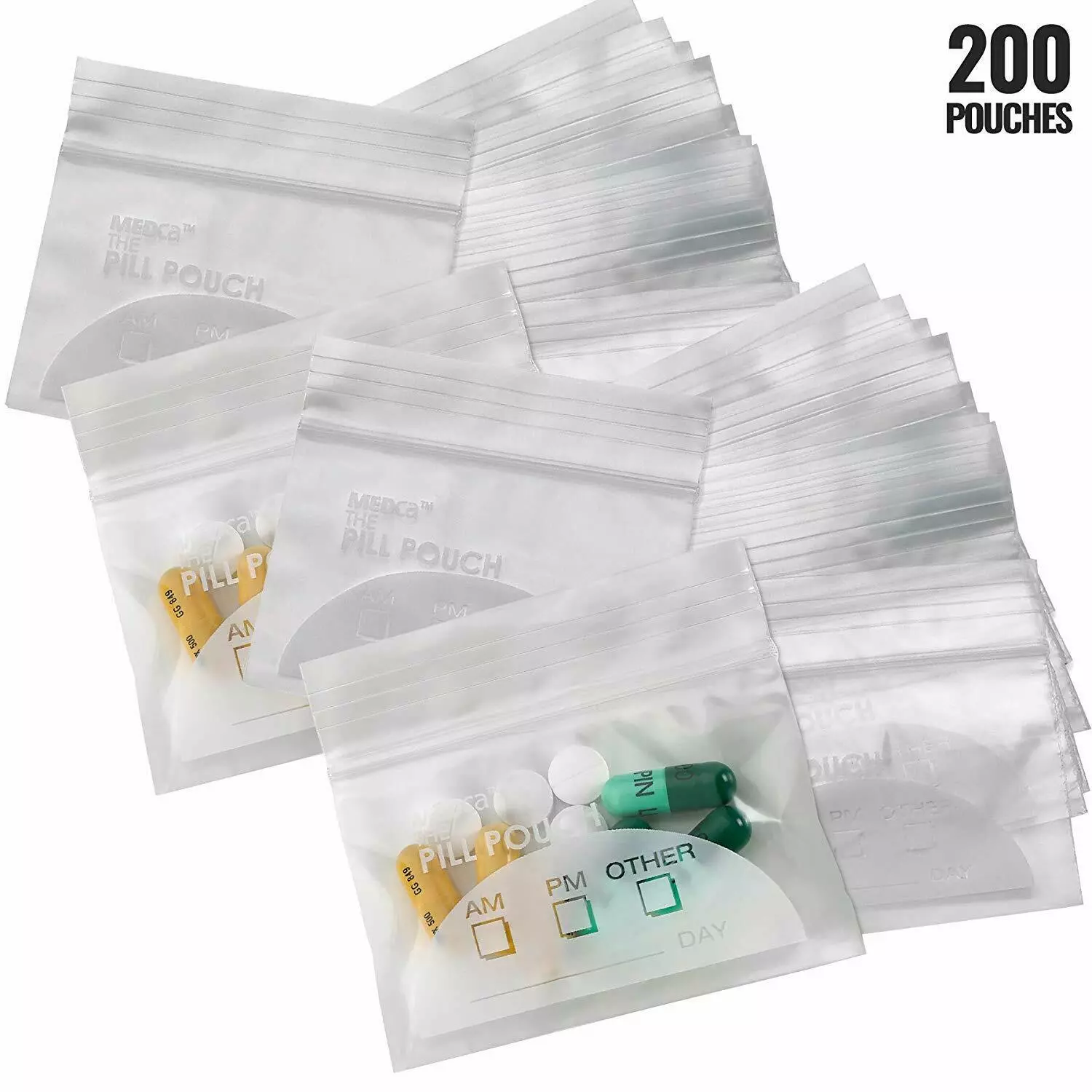 Biodegradable Medical Pill Bags, Zipper Pharmacy Bag, grip seal Pill Pouch, Medicine, Pills, Drugs packaging