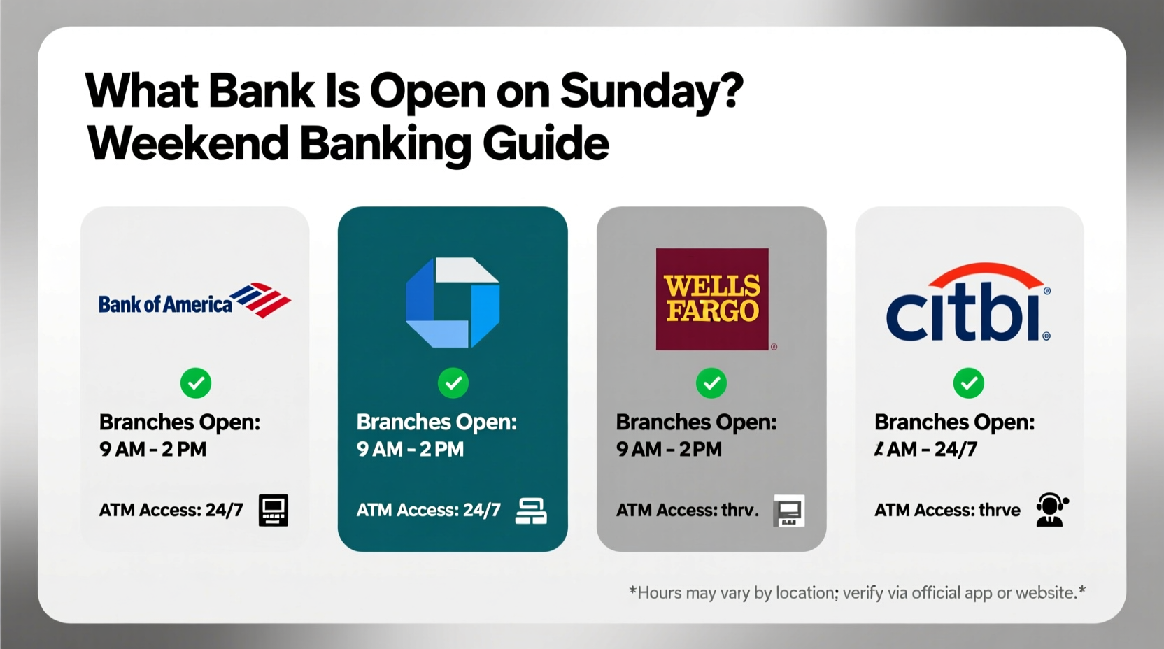 what bank is open on sunday