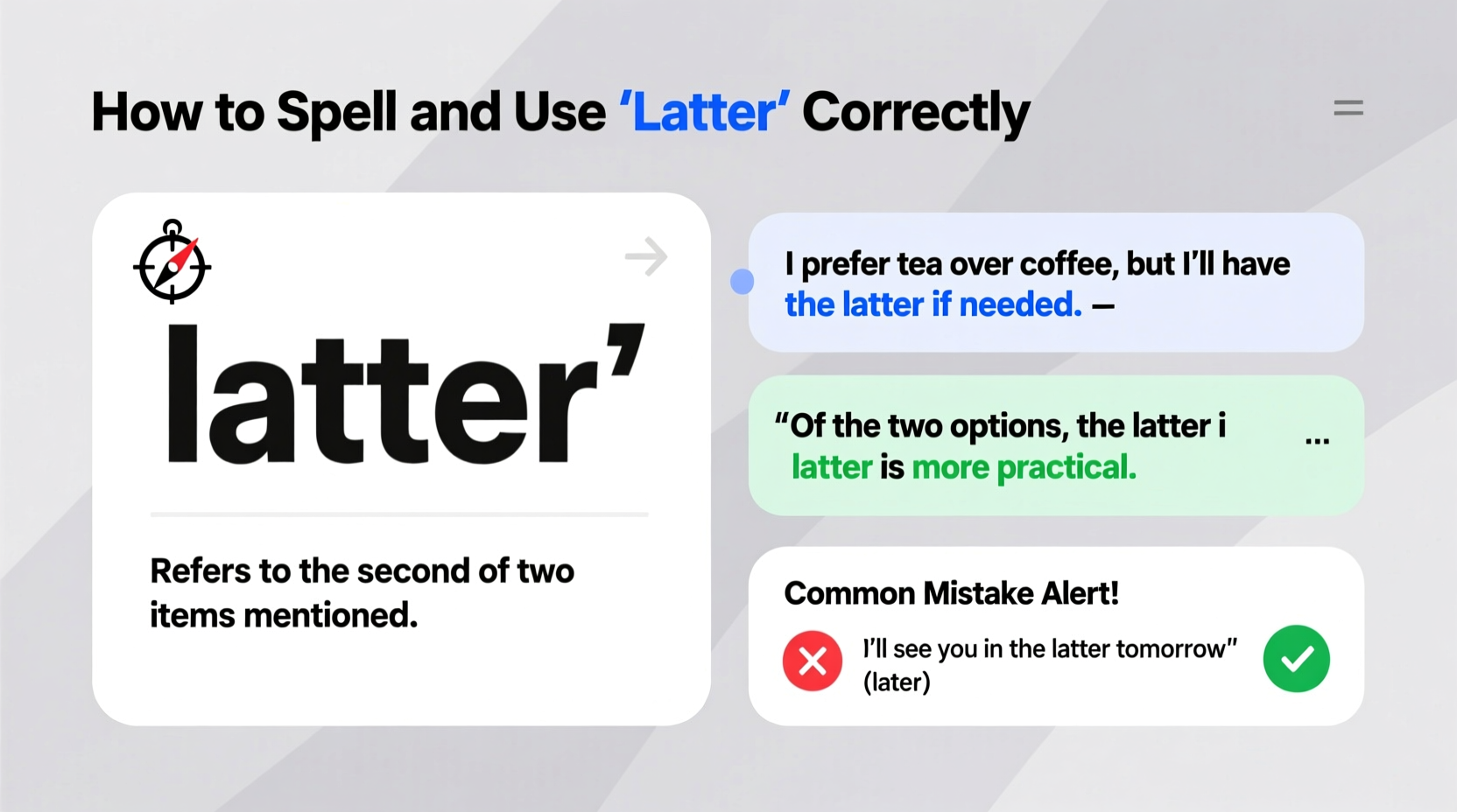 how to spell and use latter correctly a clear guide with examples