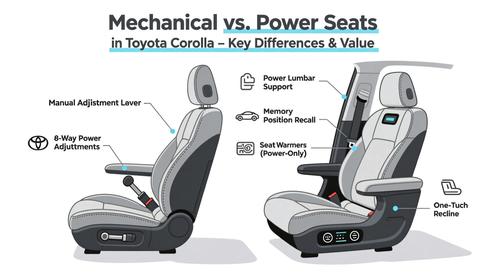 mechanical vs power seat corolla