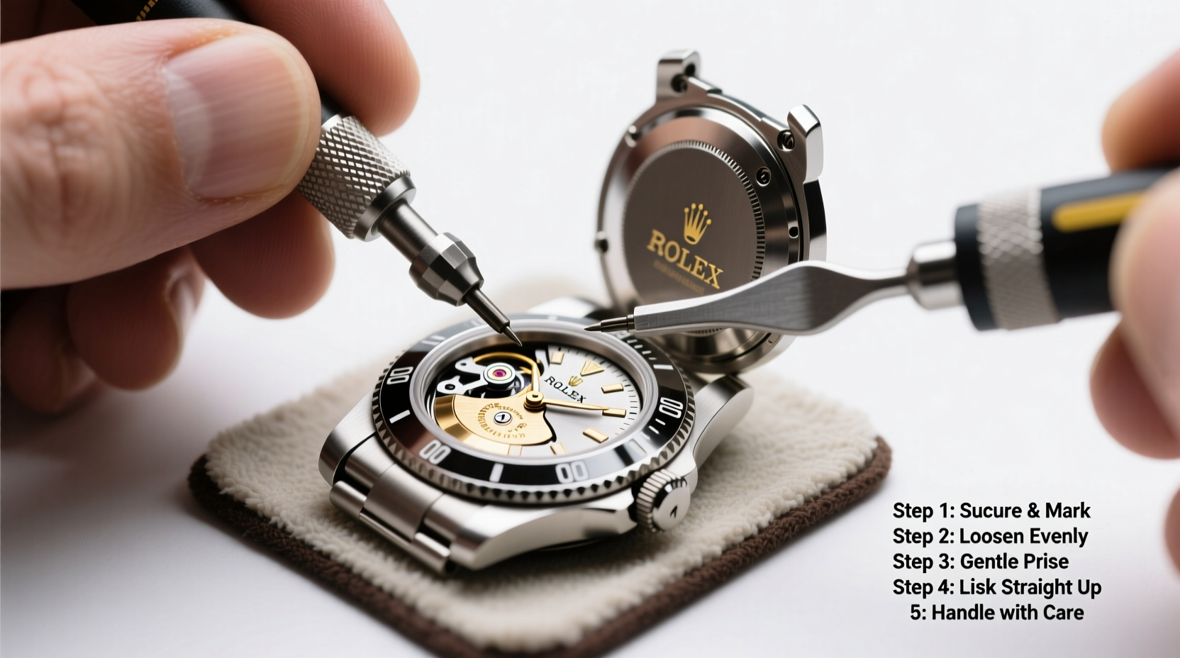 step by step guide to safely closing a watch back without damaging your timepiece