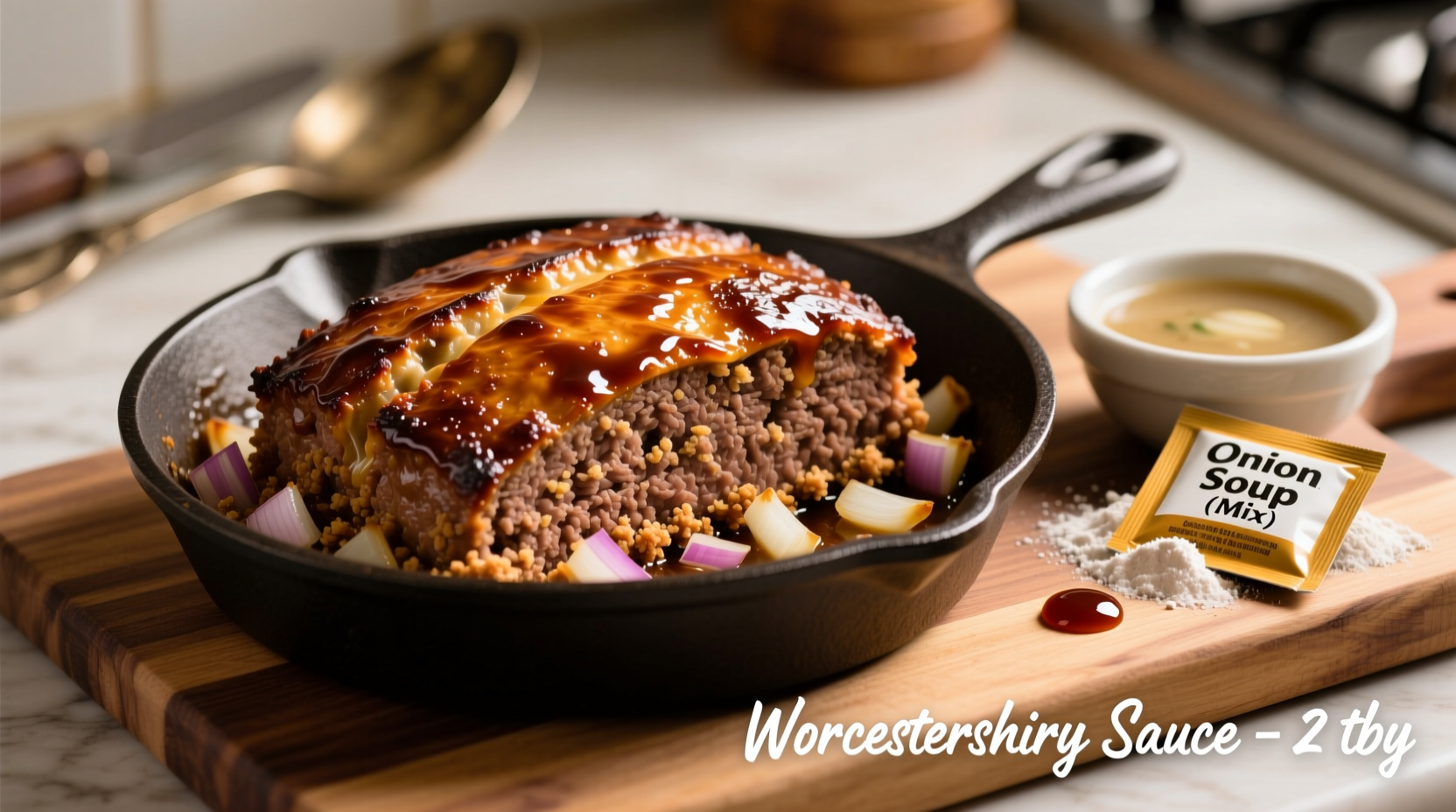 Perfect Meatloaf Recipe with Onion Soup Mix & Worcestershire