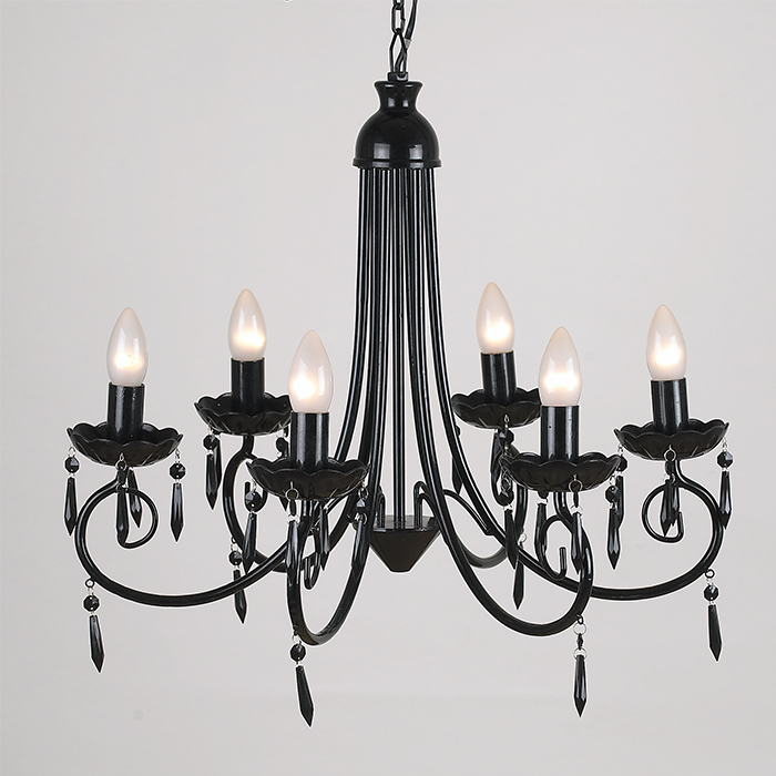 Hot sale 8 lights antique black iron decorative chandelier
