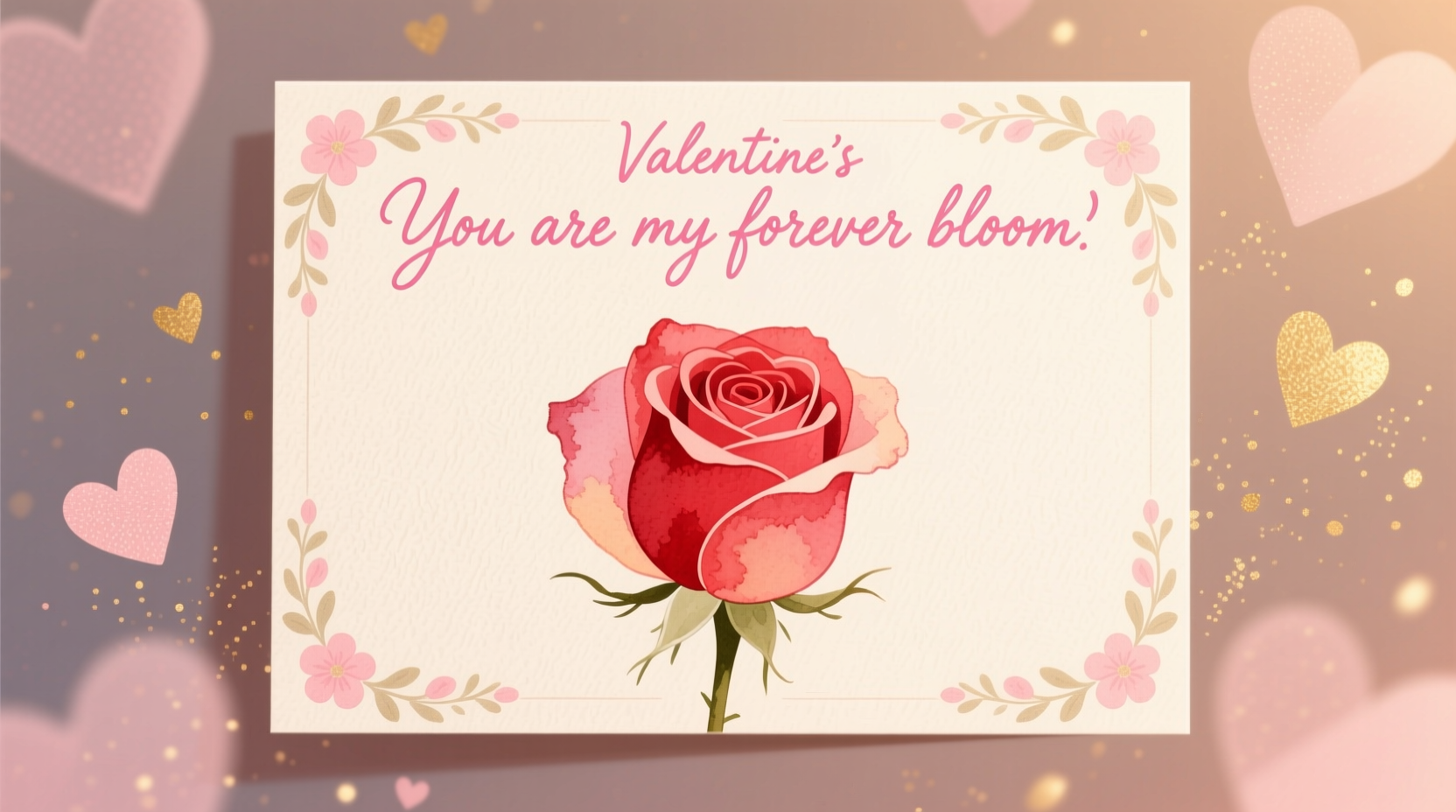 what to put on a flower card for valentines day