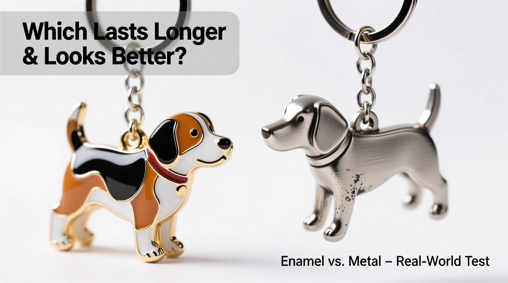 dog keychain or enamel keychain which one lasts longer and looks better