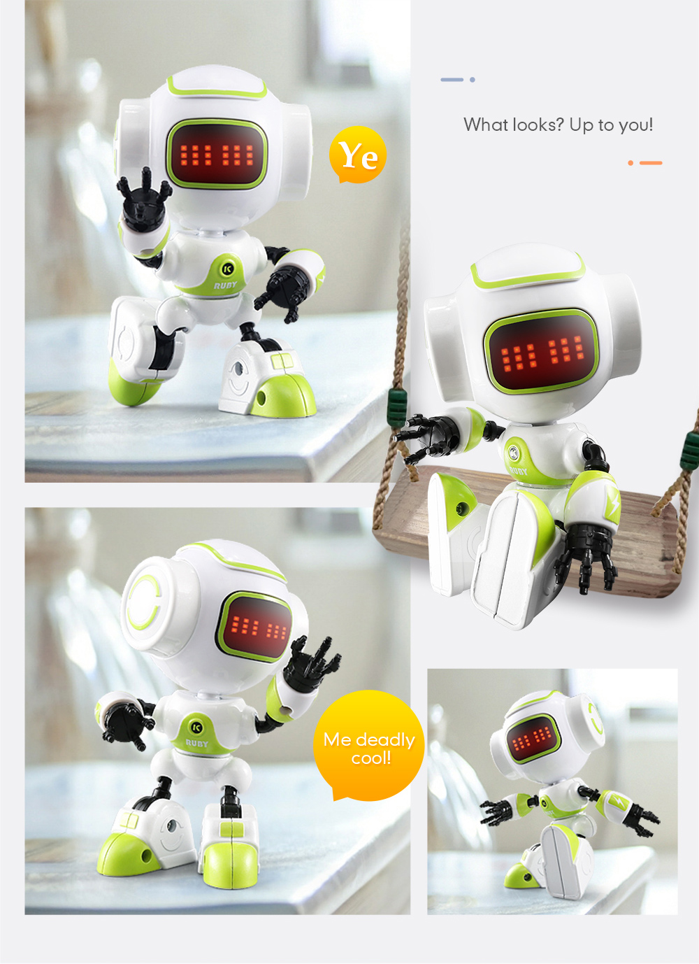 New Arrival JJRC R9 RC Robot Ruby Touch Control DIY Gesture Mini Smart Robot Wholesales Cute Dancing Toy For Kids Christmas Gift