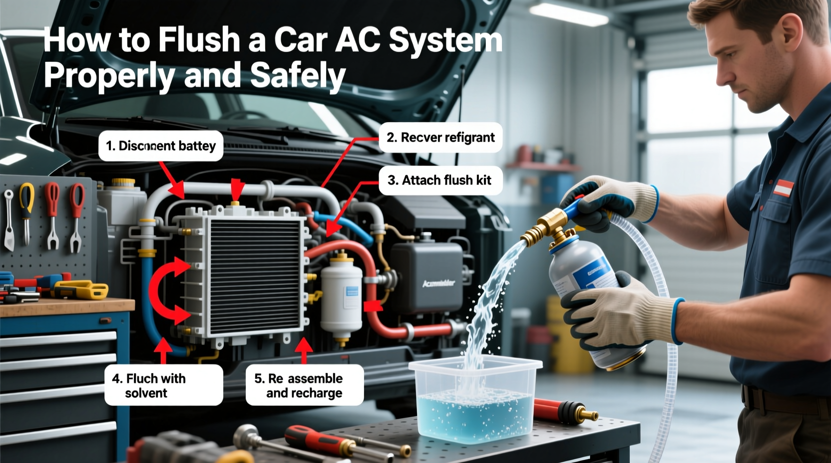 how do you flush a car ac system