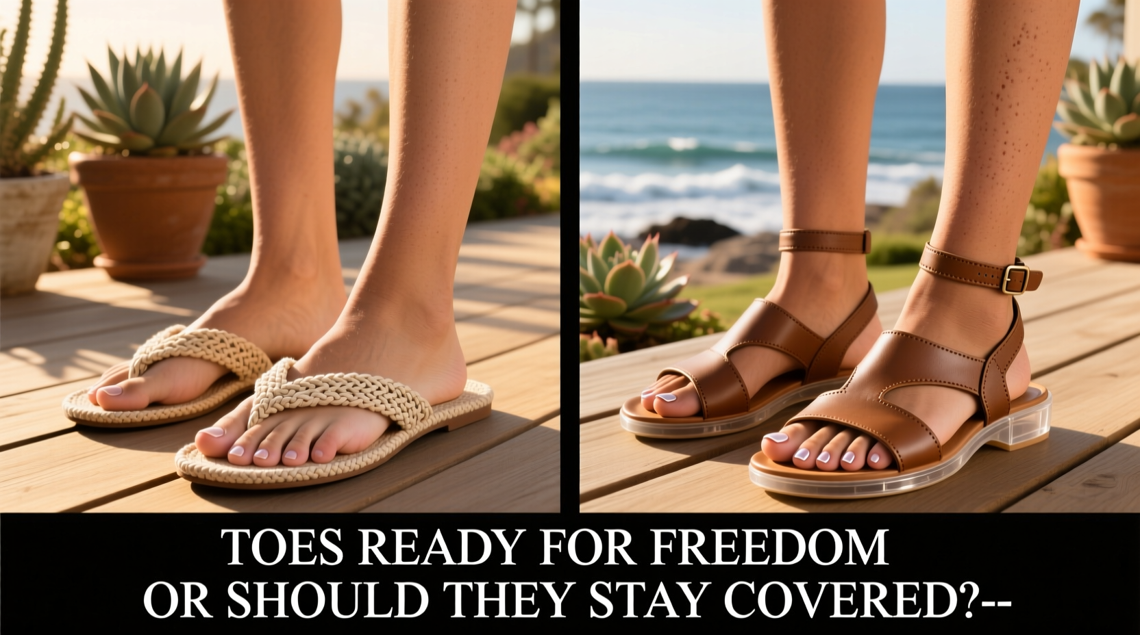 half toed slippers vs full coverage sandals are your toes ready for freedom or should they stay covered