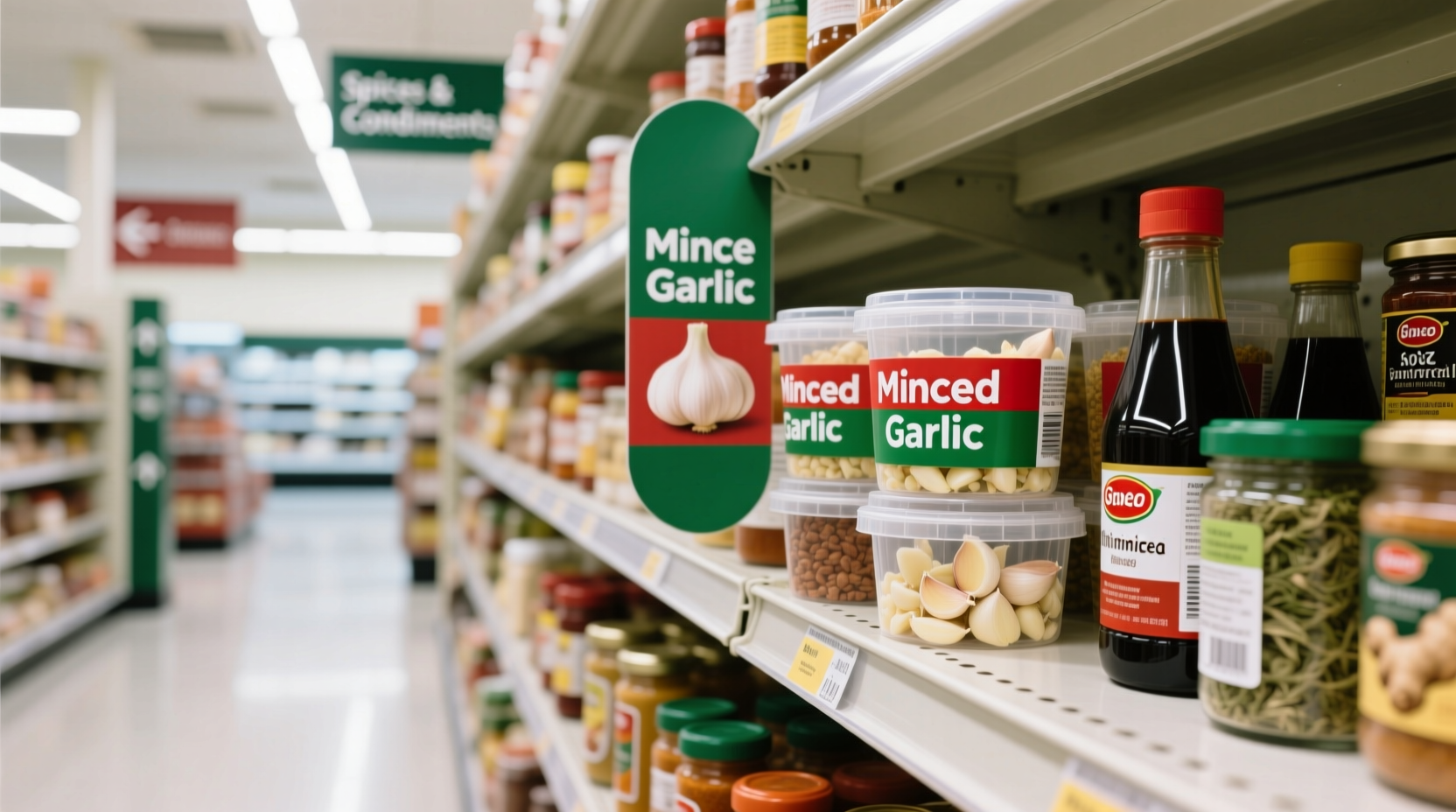 where to find minced garlic in grocery store