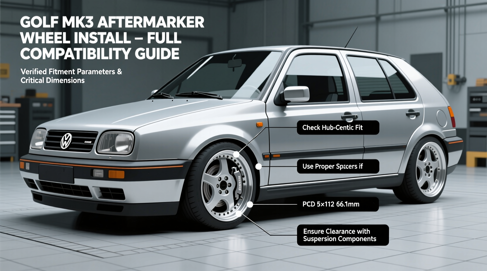 golf mk3 aftermarket wheel install