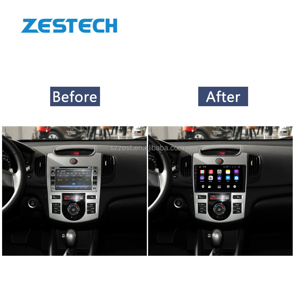 9 inch Single din Android 10.0 Car DVD GPS navigation Stereo Player For KIA SHUMA/FORTE/CERATO A/C MANUAL Auto Audio