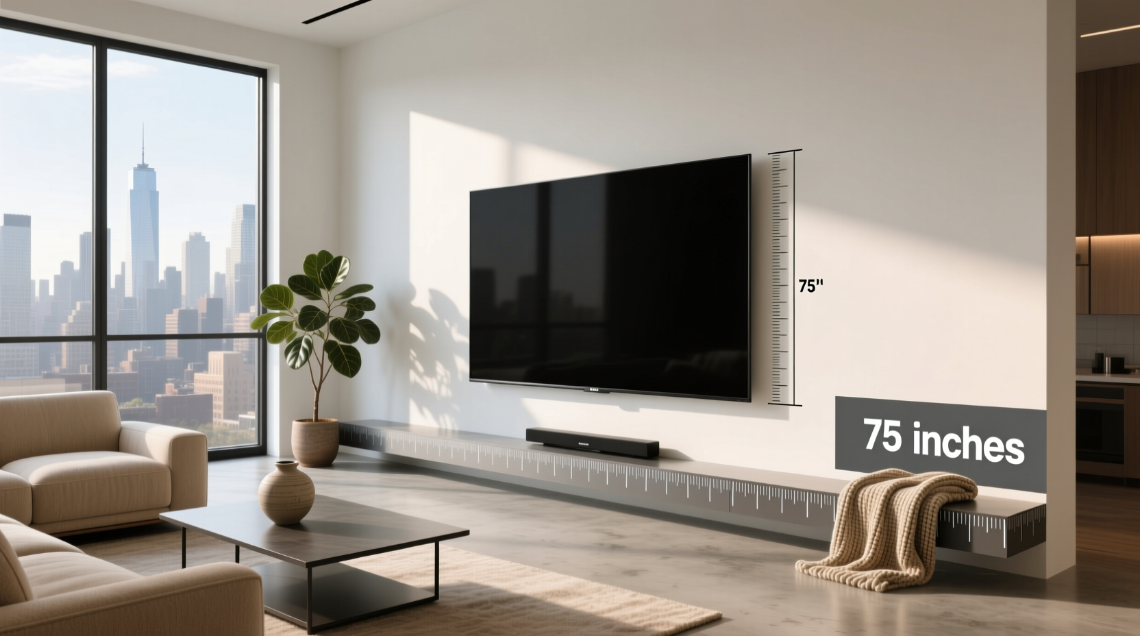 75 inch tv dimensions room fit guide