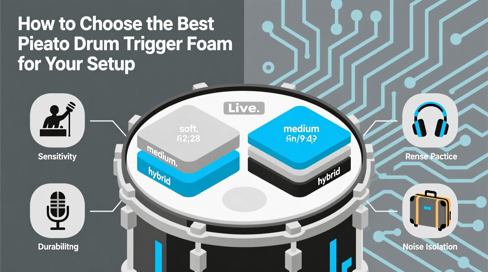 piezo drum trigger   foam