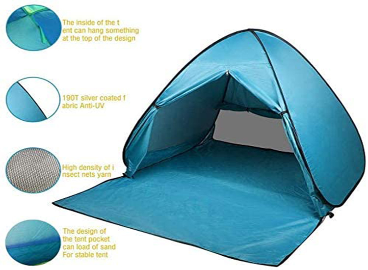 Hot Creative Customized Fishing Beach Shelter, 2020 Hot-selling New Inventions UPF50+ Silver Coated Beach Tents Manufacturer,