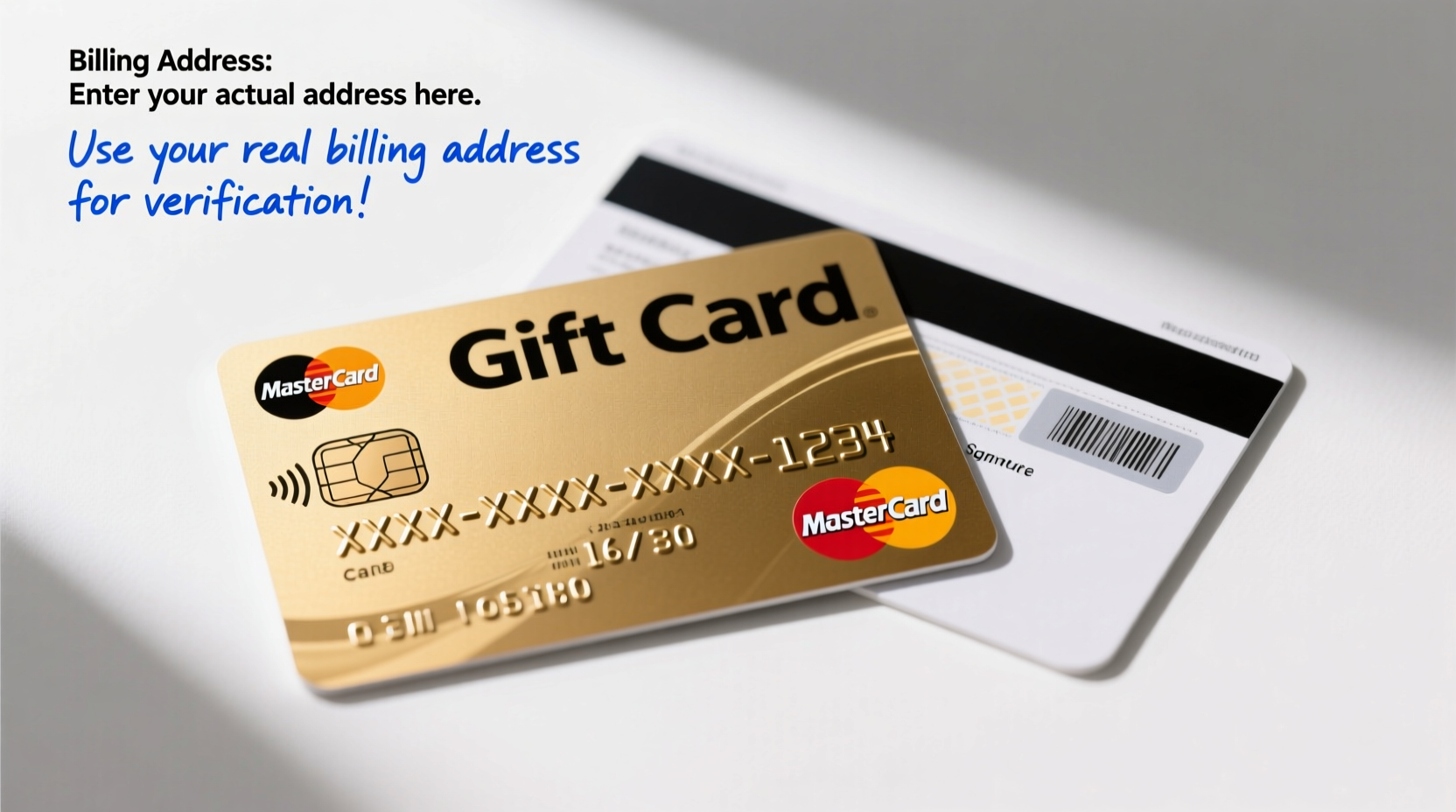 mastercard gift card billing address what to enter